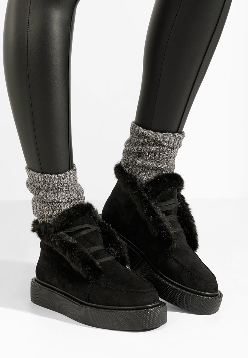 Černé kotníkové zimní boty Hazey