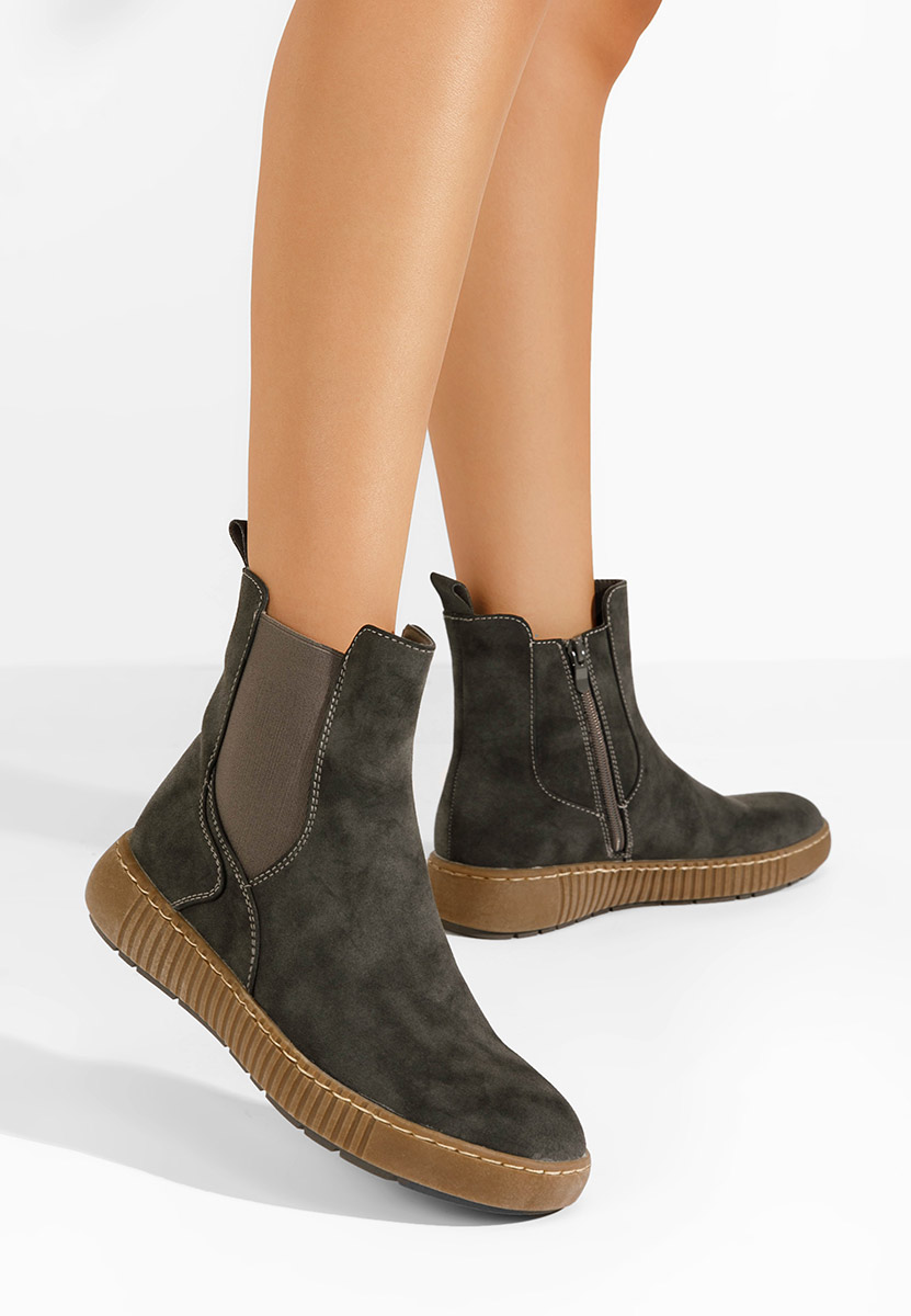 Šedé dámské chelsea boty Sheela