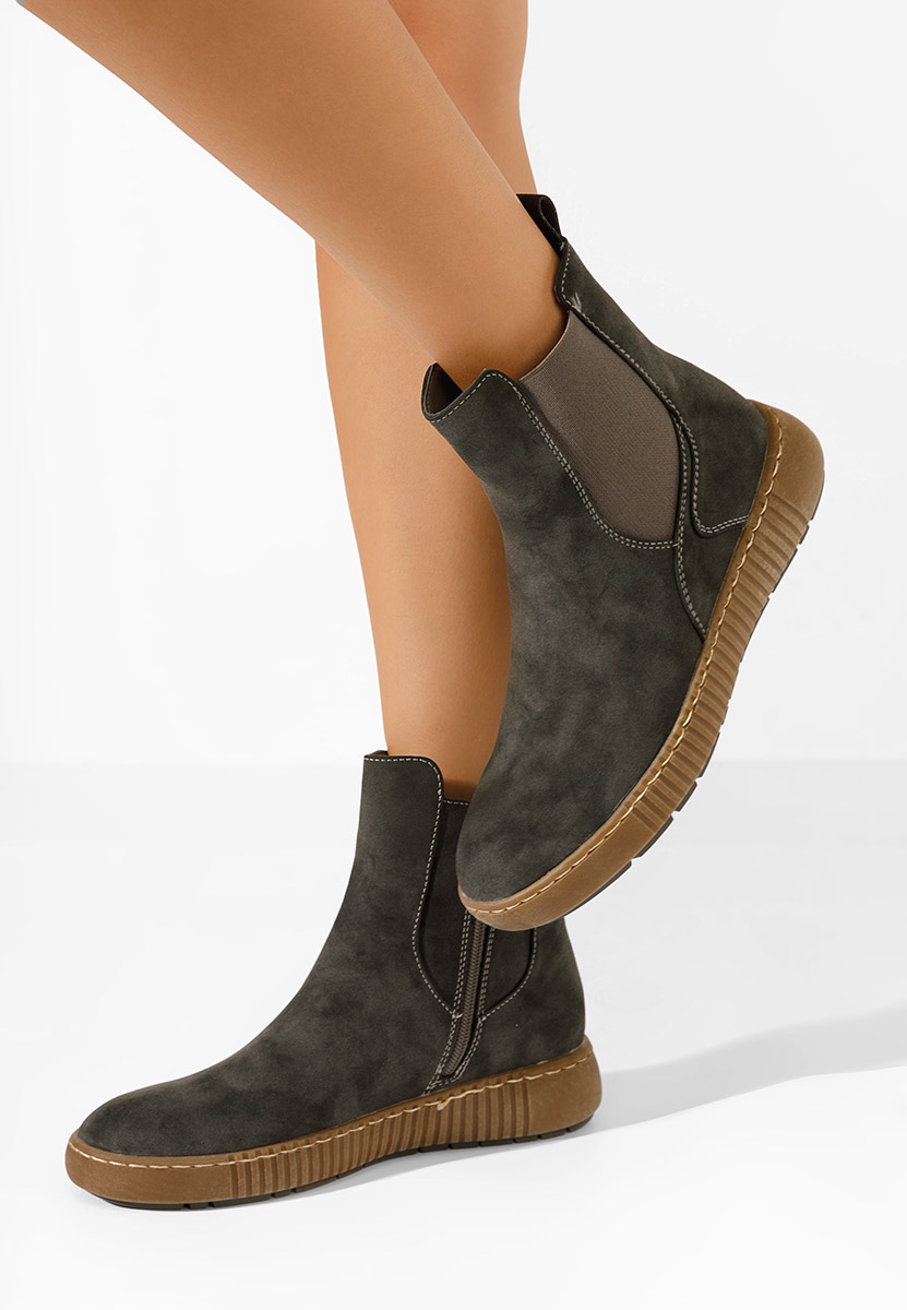 Šedé dámské chelsea boty Sheela