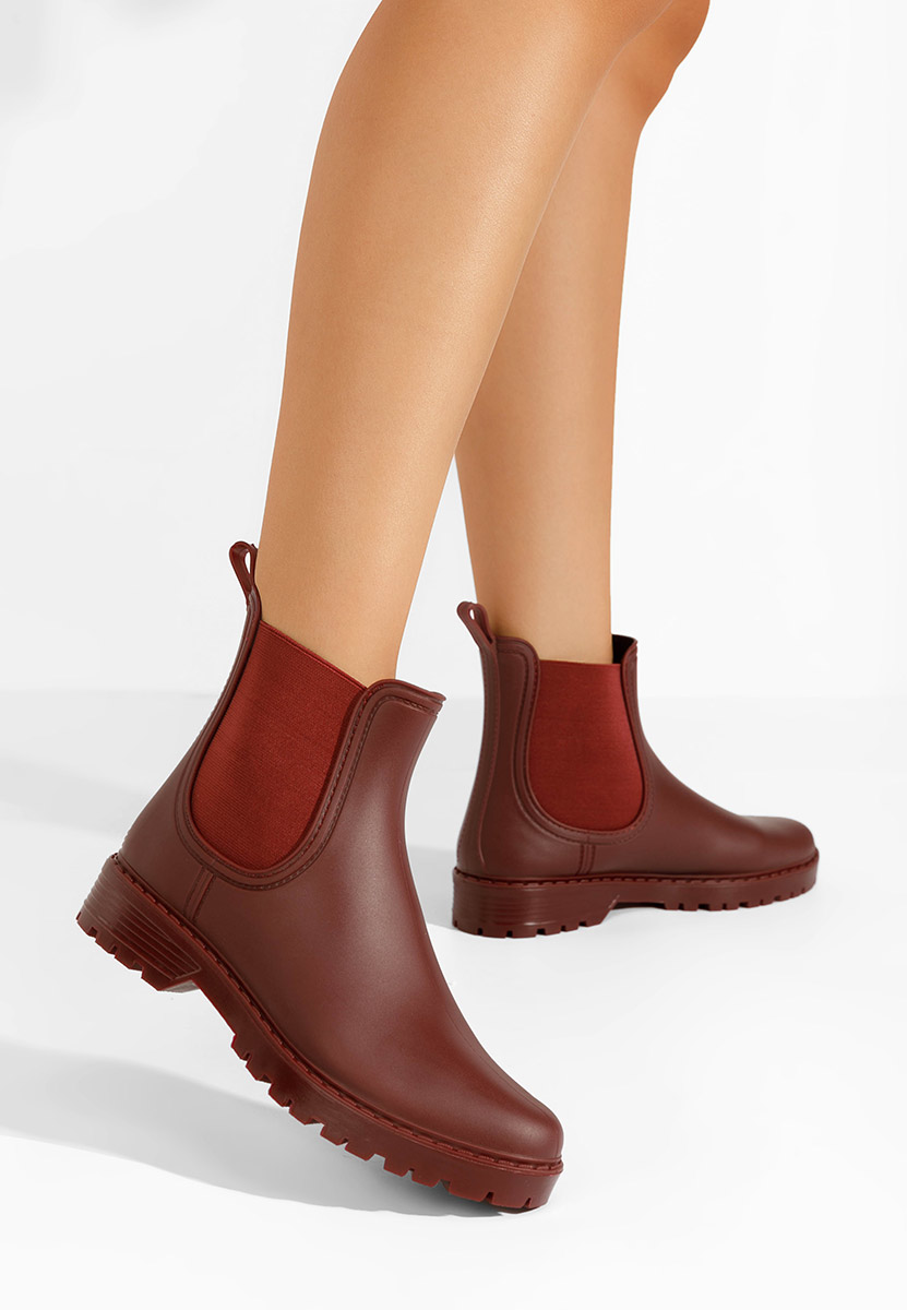 Červené dámské kotníkové holínky Godiva