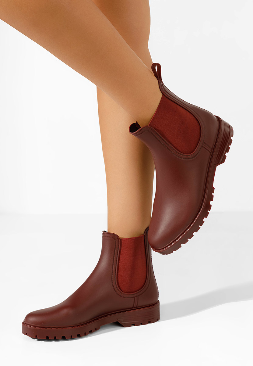 Červené dámské kotníkové holínky Godiva