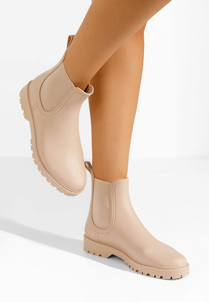 Béžové dámské kotníkové holínky Godiva