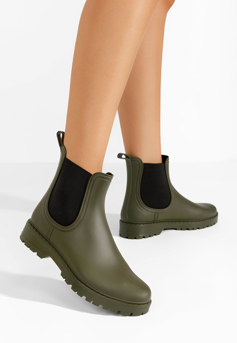 Zelené dámské kotníkové holínky Godiva