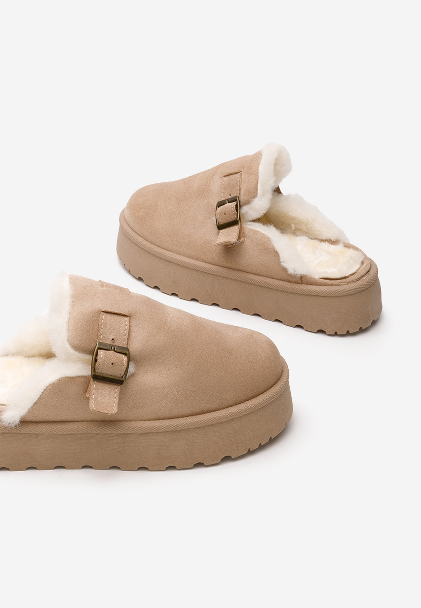 Khaki dámské domácí pantofle Aselda