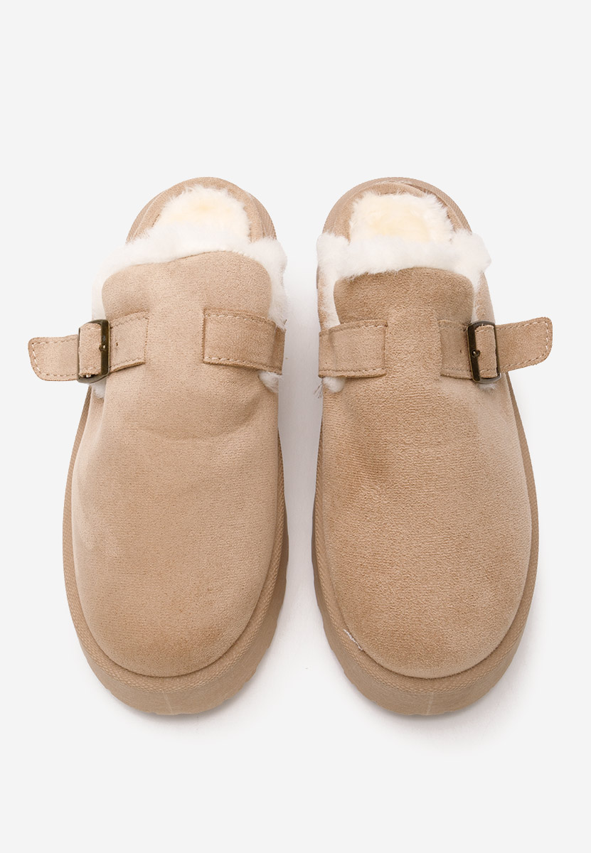 Khaki dámské domácí pantofle Aselda