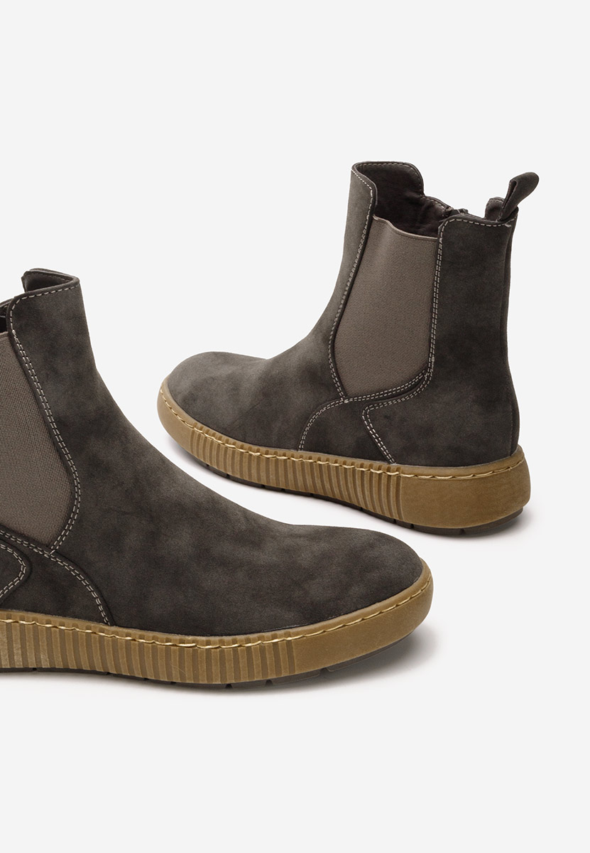 Šedé dámské chelsea boty Sheela