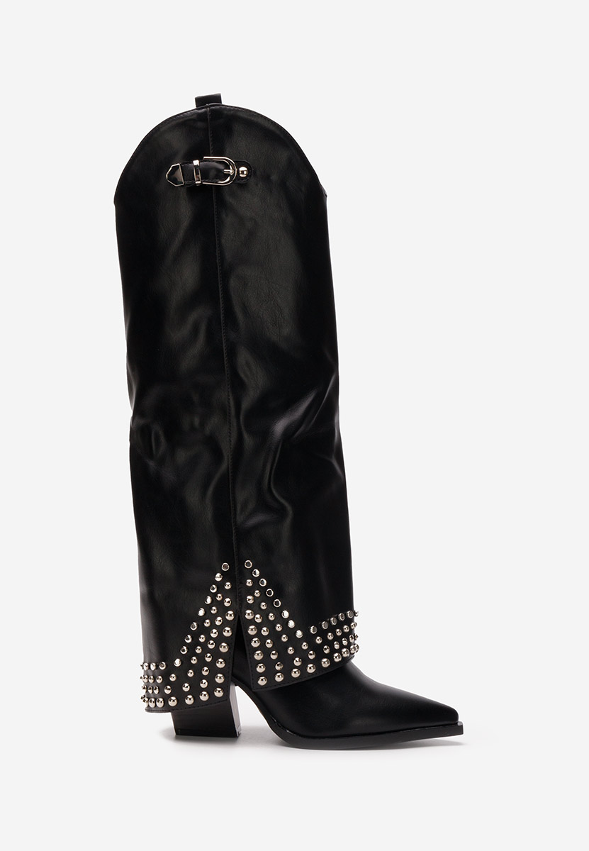 Černé kozačky na podpatku Raffaela V2