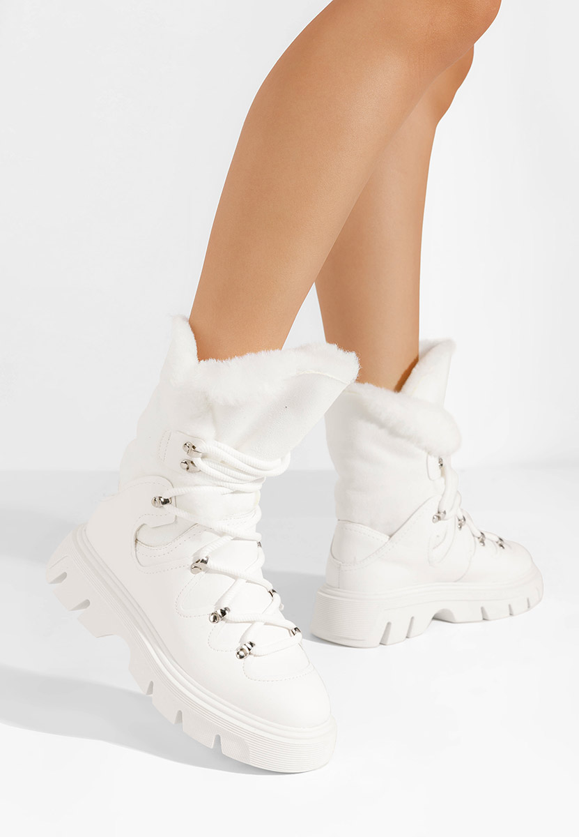 Bílé kotníkové zimní boty Celima