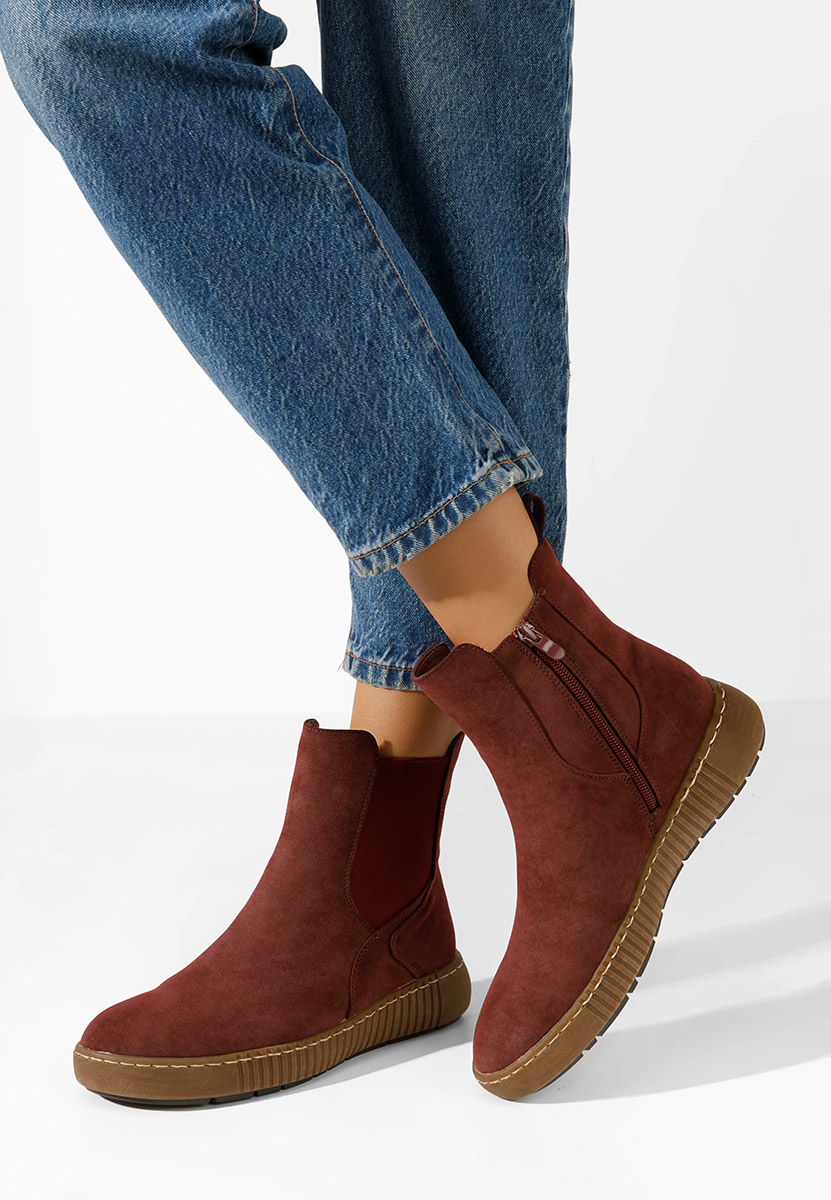 Červené dámské chelsea boty Sheela