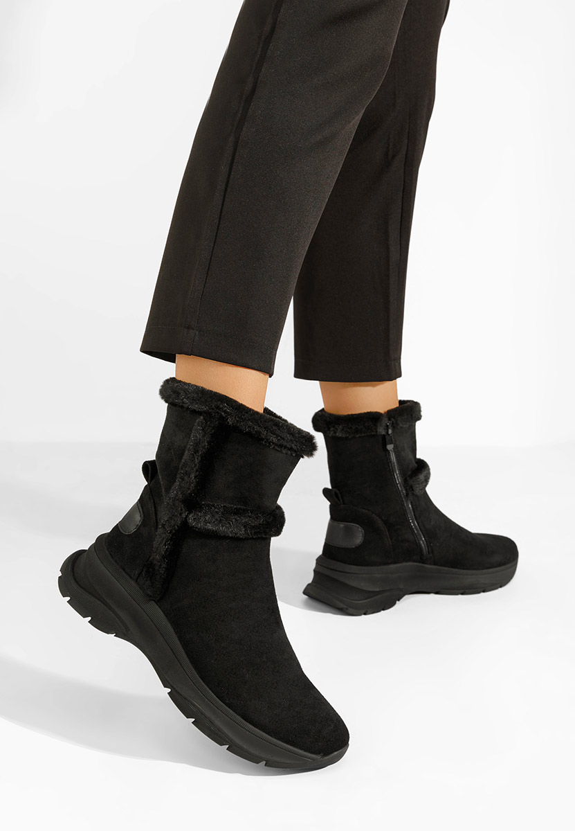 Černé kotníkové zimní boty Overall