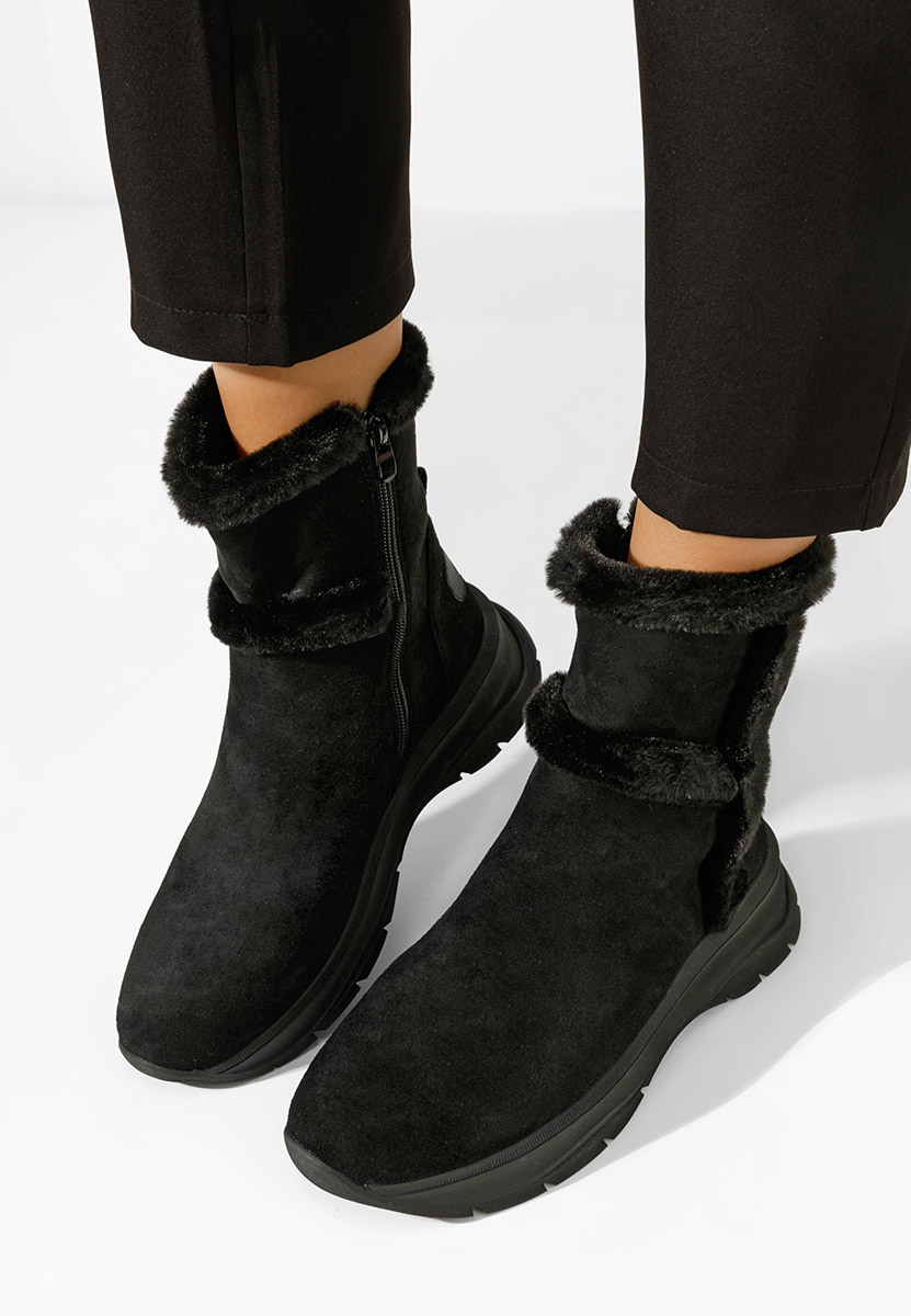 Černé kotníkové zimní boty Overall