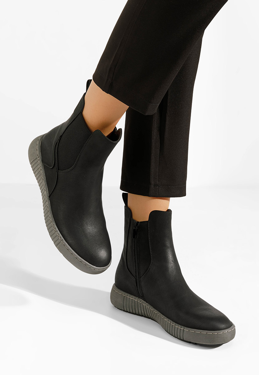 Černé dámské chelsea boty Sheela
