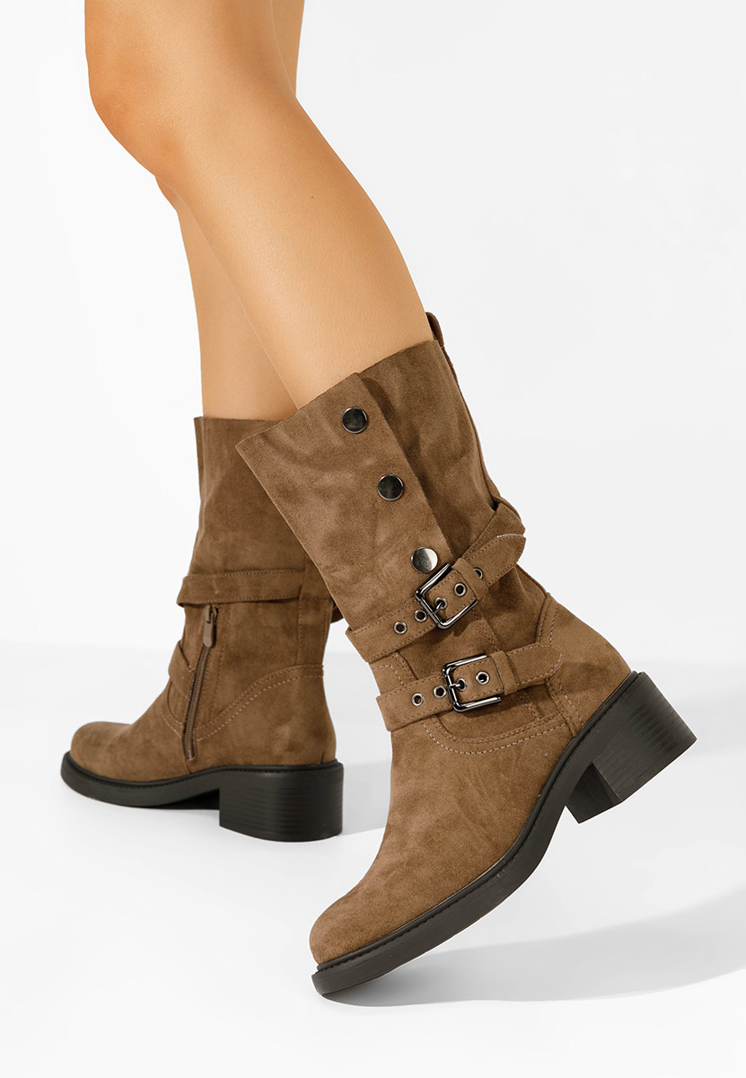 Khaki dámské polokozačky Kristie