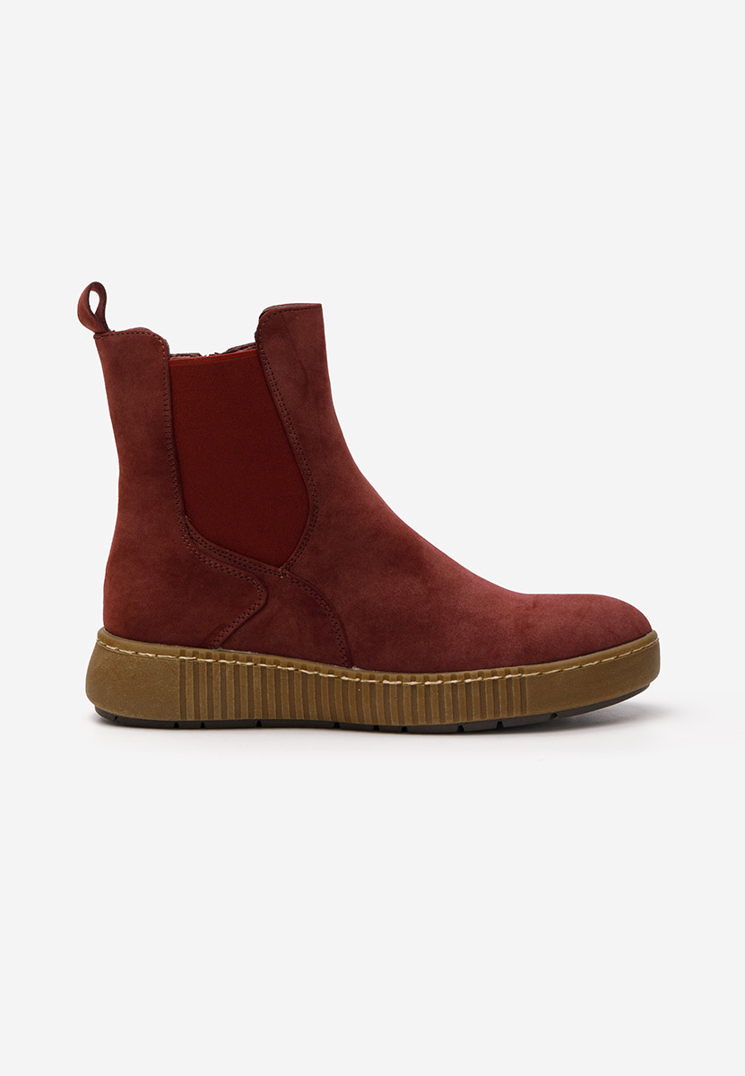 Červené dámské chelsea boty Sheela