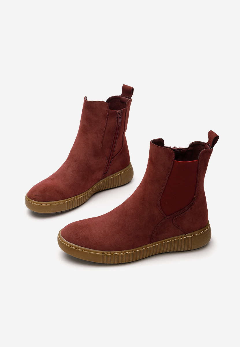 Červené dámské chelsea boty Sheela