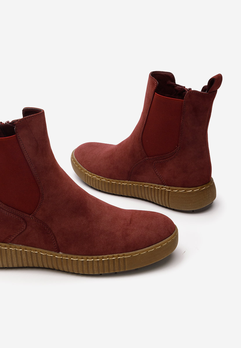 Červené dámské chelsea boty Sheela