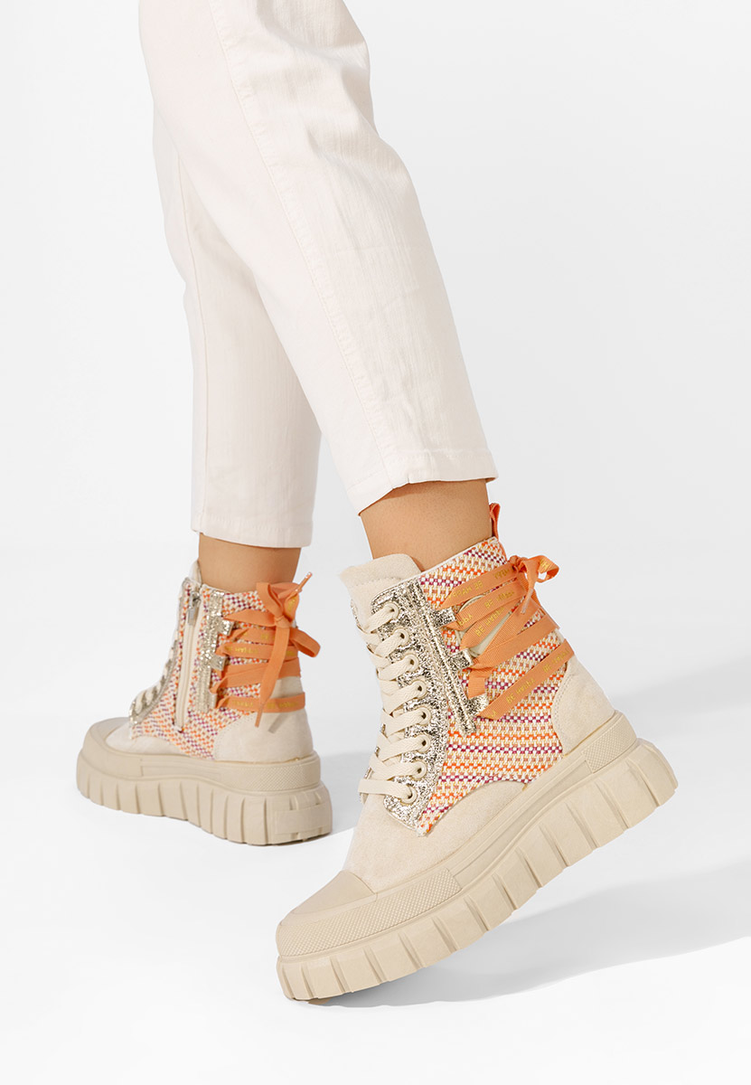 Béžové dámské kotníková obuv Brenia