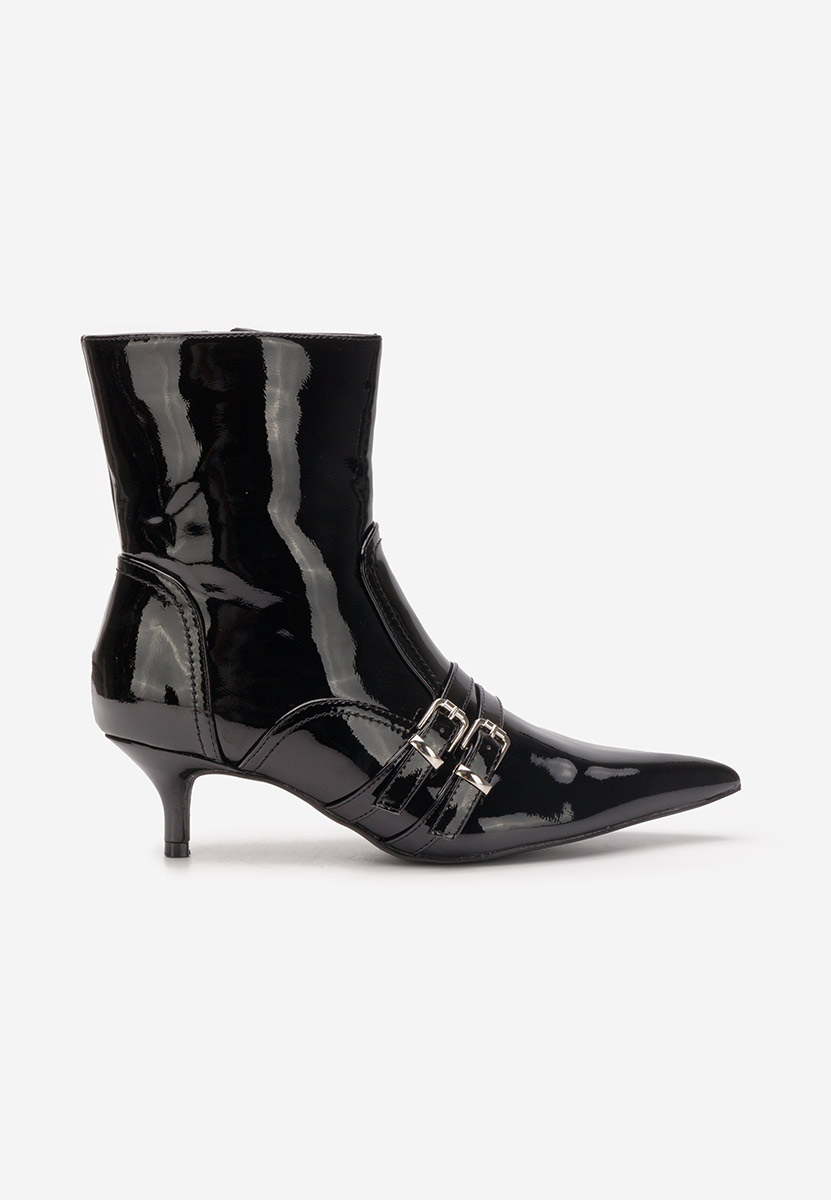 Černé kotníkové boty na vysokém podpatku Kaliey V2