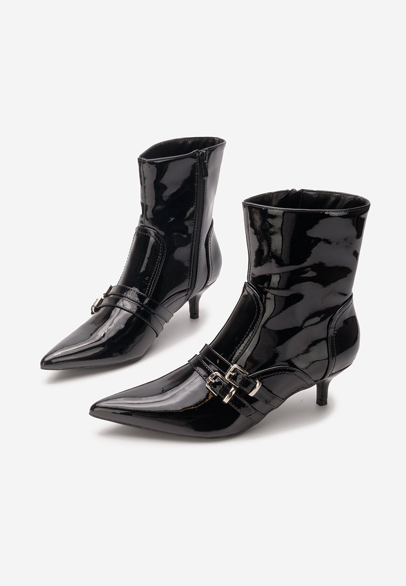 Černé kotníkové boty na vysokém podpatku Kaliey V2