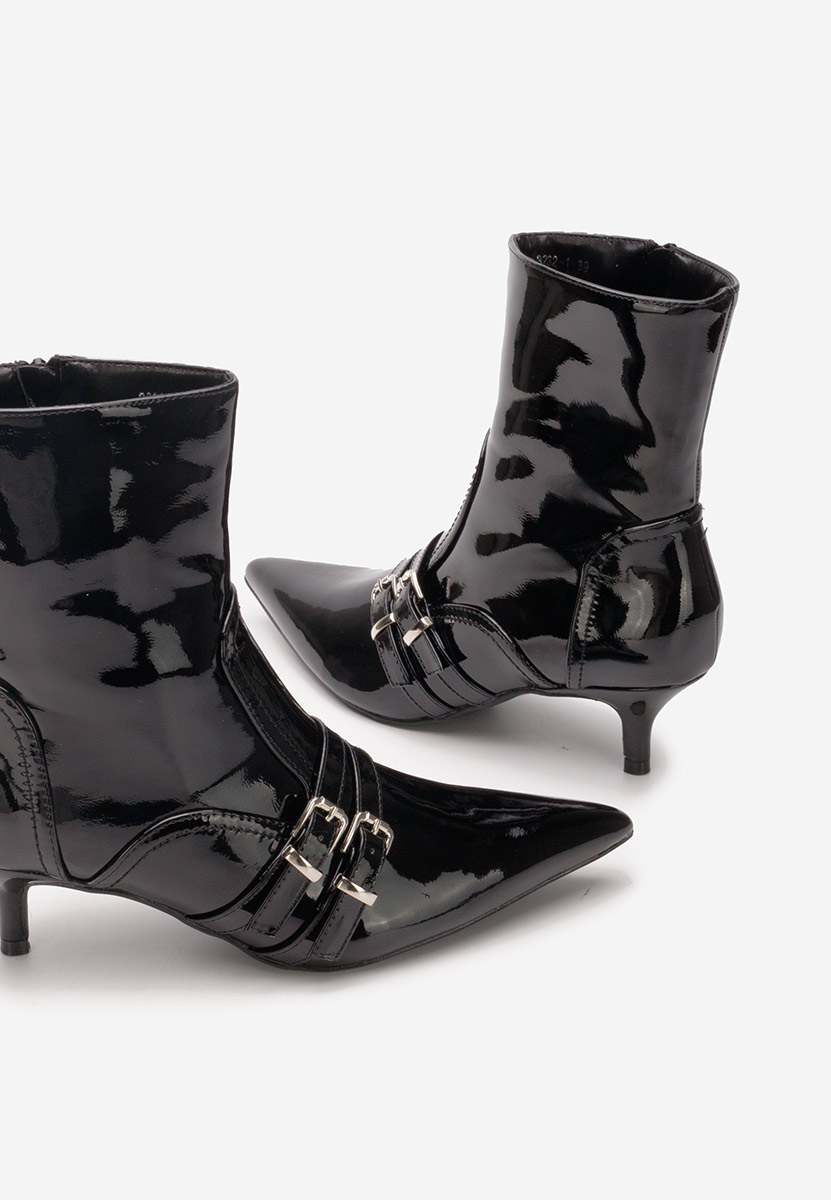 Černé kotníkové boty na vysokém podpatku Kaliey V2