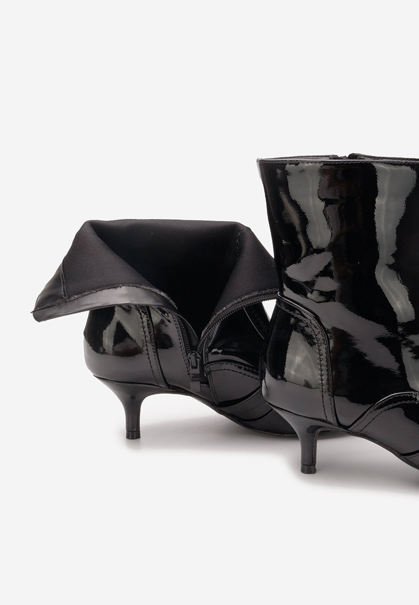 Černé kotníkové boty na vysokém podpatku Kaliey V2