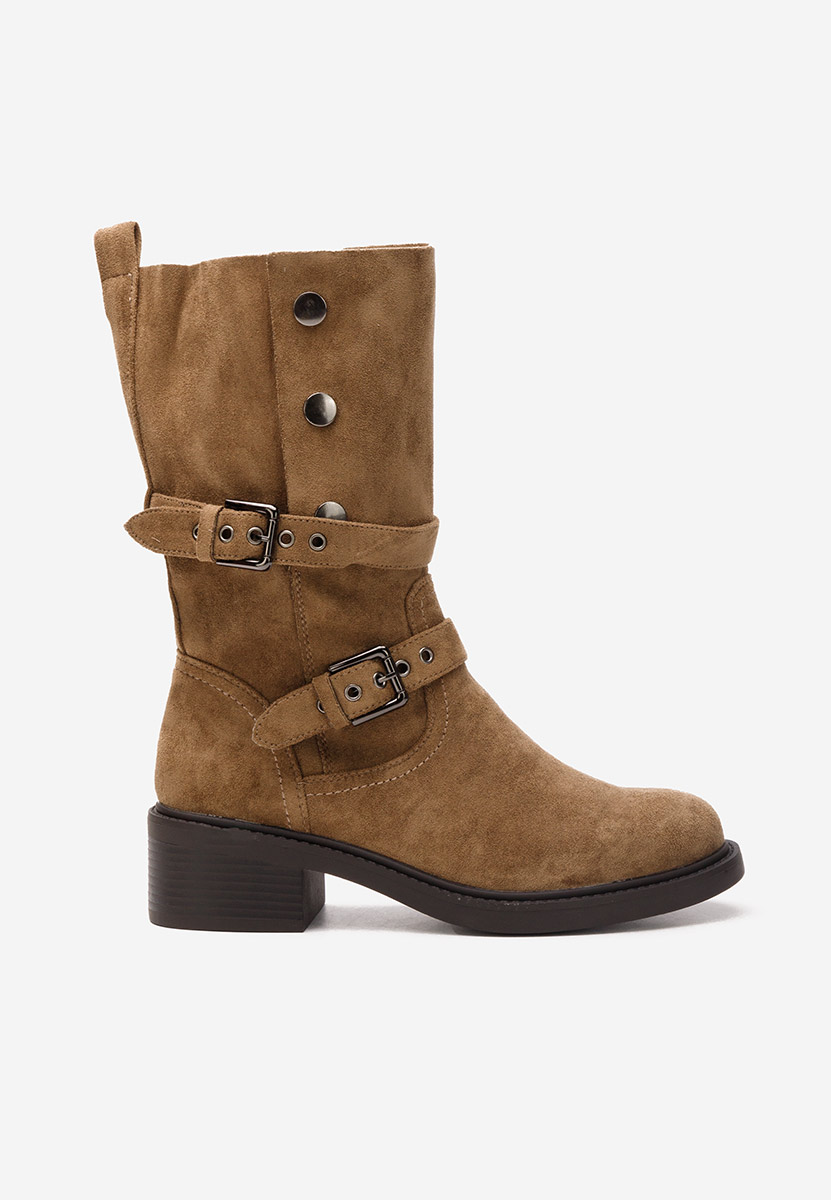 Khaki dámské polokozačky Kristie