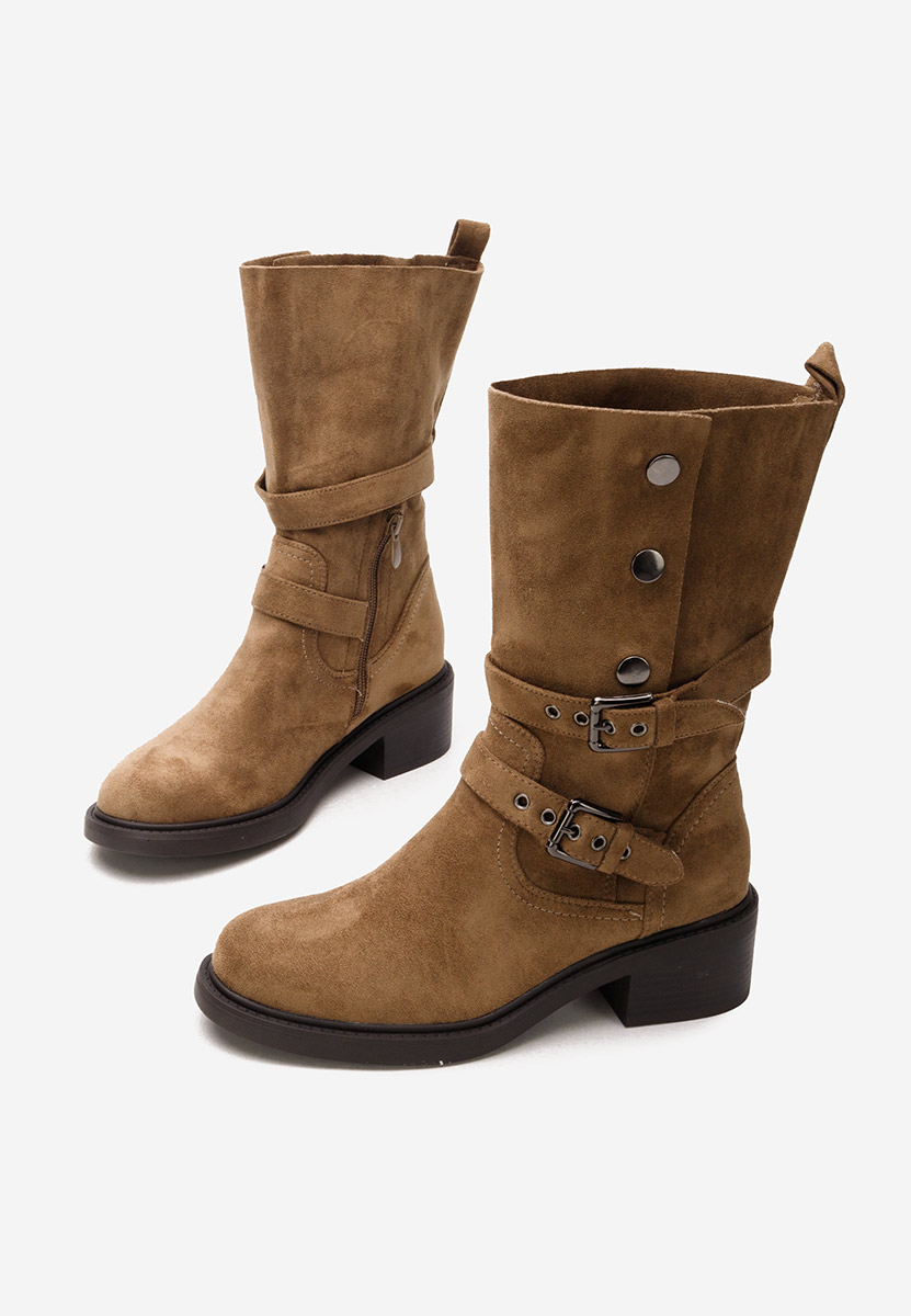 Khaki dámské polokozačky Kristie