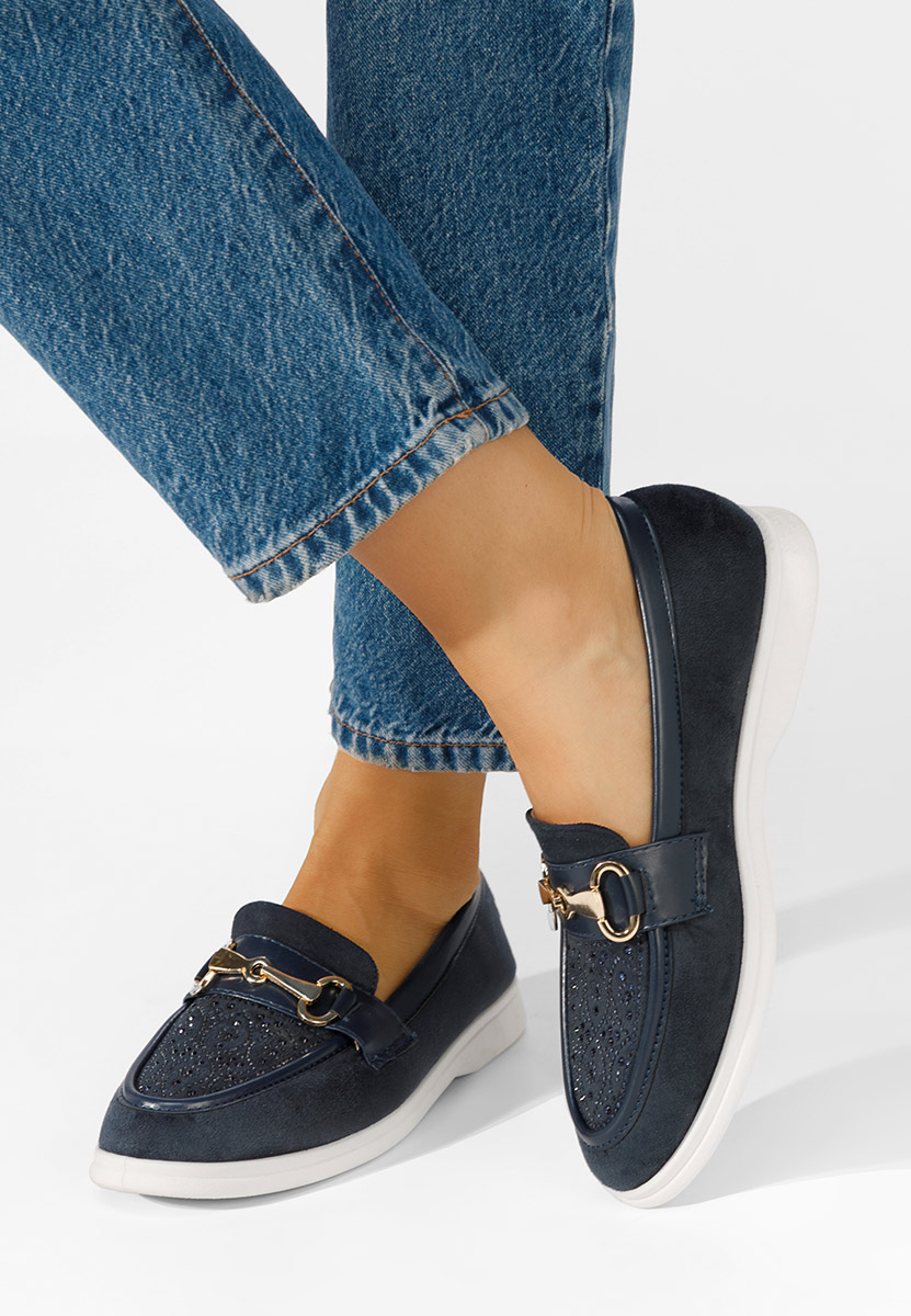 Levně Modré loafers mokasíny Adesa