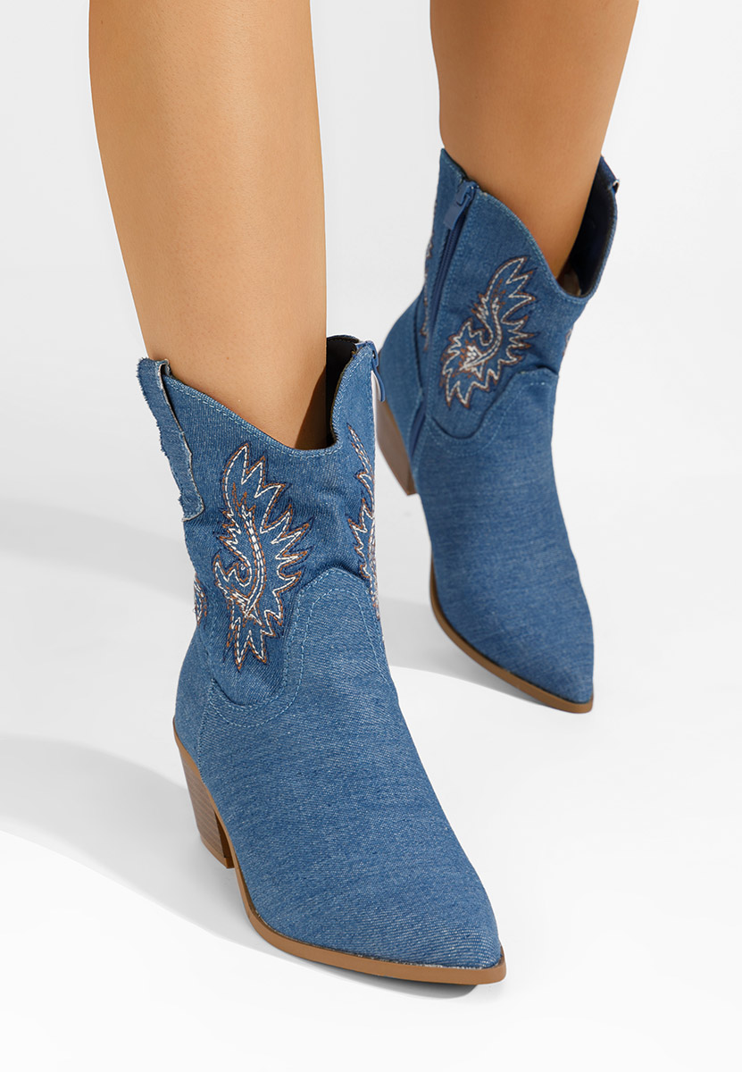 Denim kotníkové boty cowboy Kerry