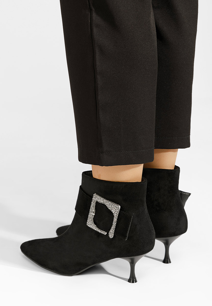 Černé kotníkové boty na vysokém podpatku Karlene