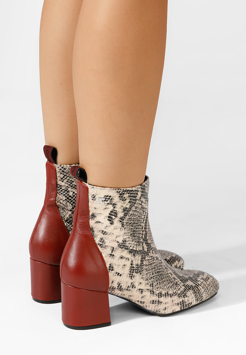 Béžové kotníkové boty na podpatku Emerynne