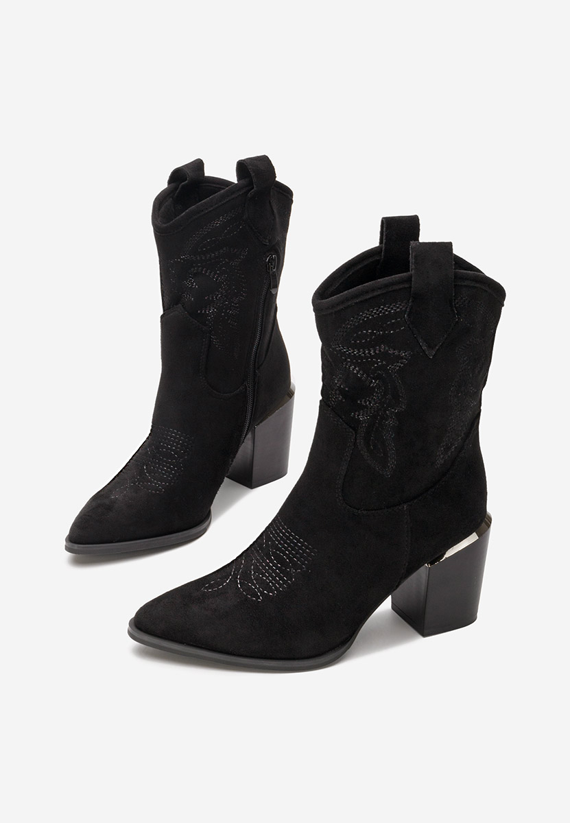 Černé kotníkové boty cowboy Sudera