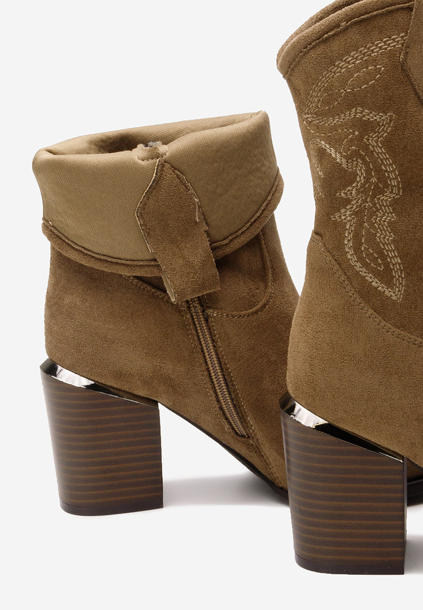 Khaki kotníkové boty cowboy Sudera