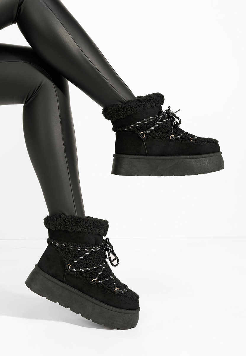 Černé kotníkové zimní boty Tomika