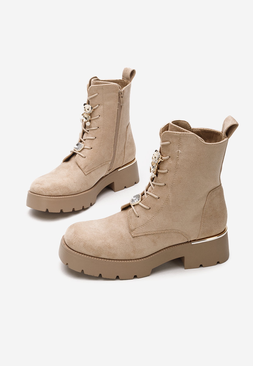 Khaki šněrovací kotníkové boty Maxine V2