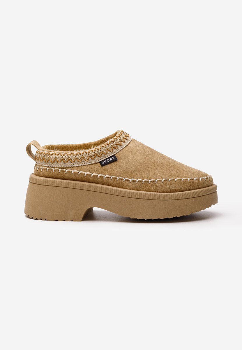 Khaki pantofle na platformě Malka