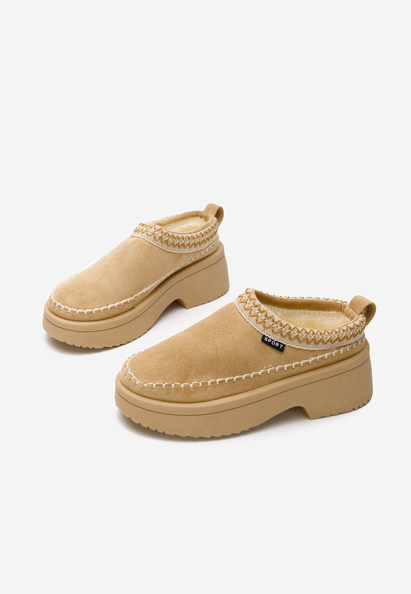 Khaki pantofle na platformě Malka