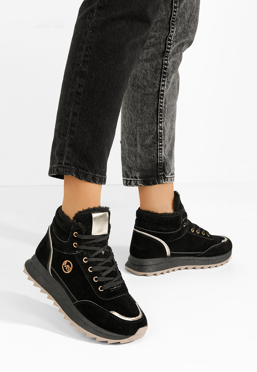 Černé zimní tenisky dámské Noira