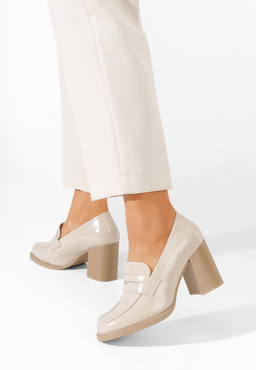 Béžové mokasíny na podpatku Odesia V4