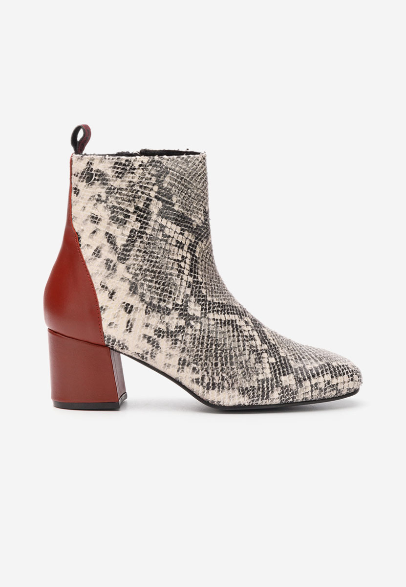 Béžové kotníkové boty na podpatku Emerynne