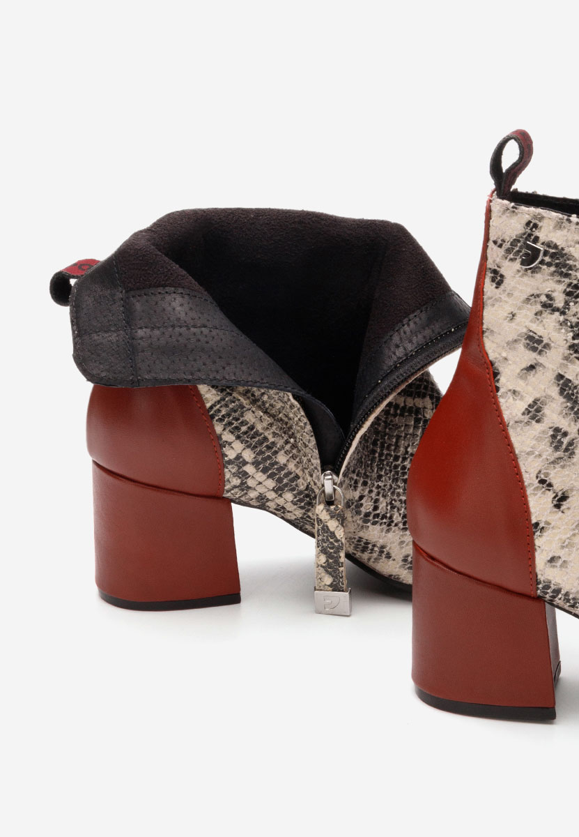 Béžové kotníkové boty na podpatku Emerynne