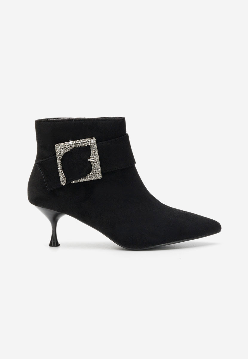 Černé kotníkové boty na vysokém podpatku Karlene