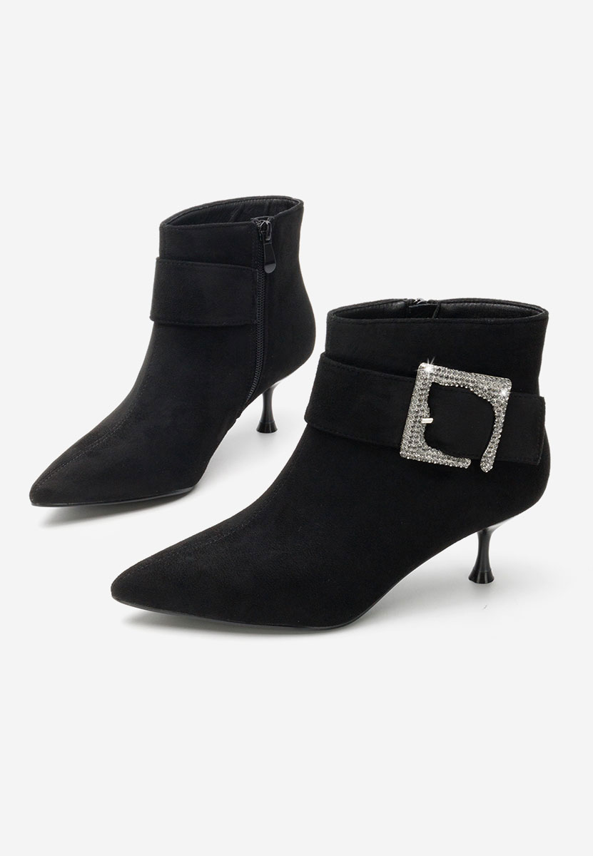 Černé kotníkové boty na vysokém podpatku Karlene