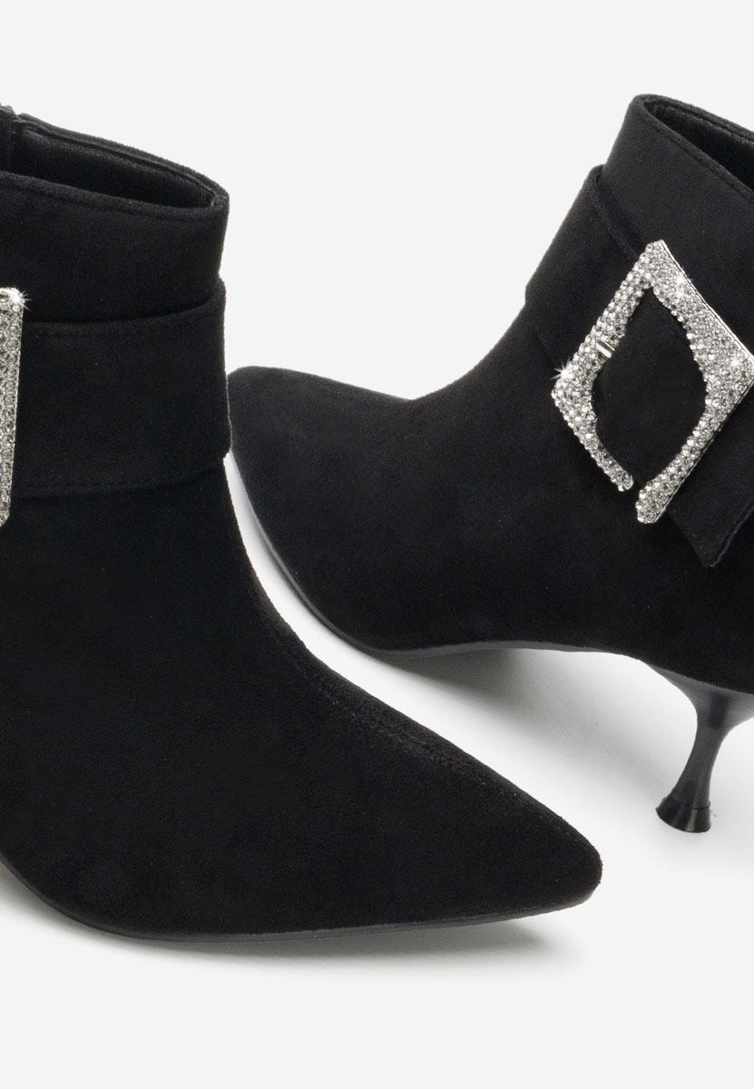 Černé kotníkové boty na vysokém podpatku Karlene