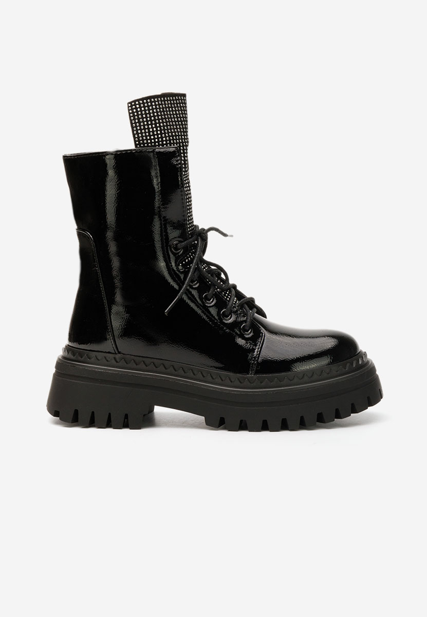 Černé šněrovací kotníkové boty Siennara