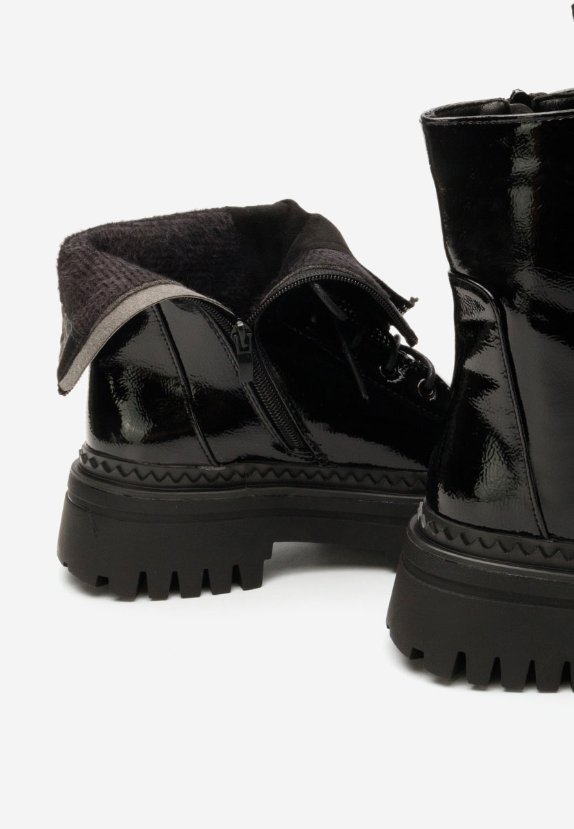 Černé šněrovací kotníkové boty Siennara