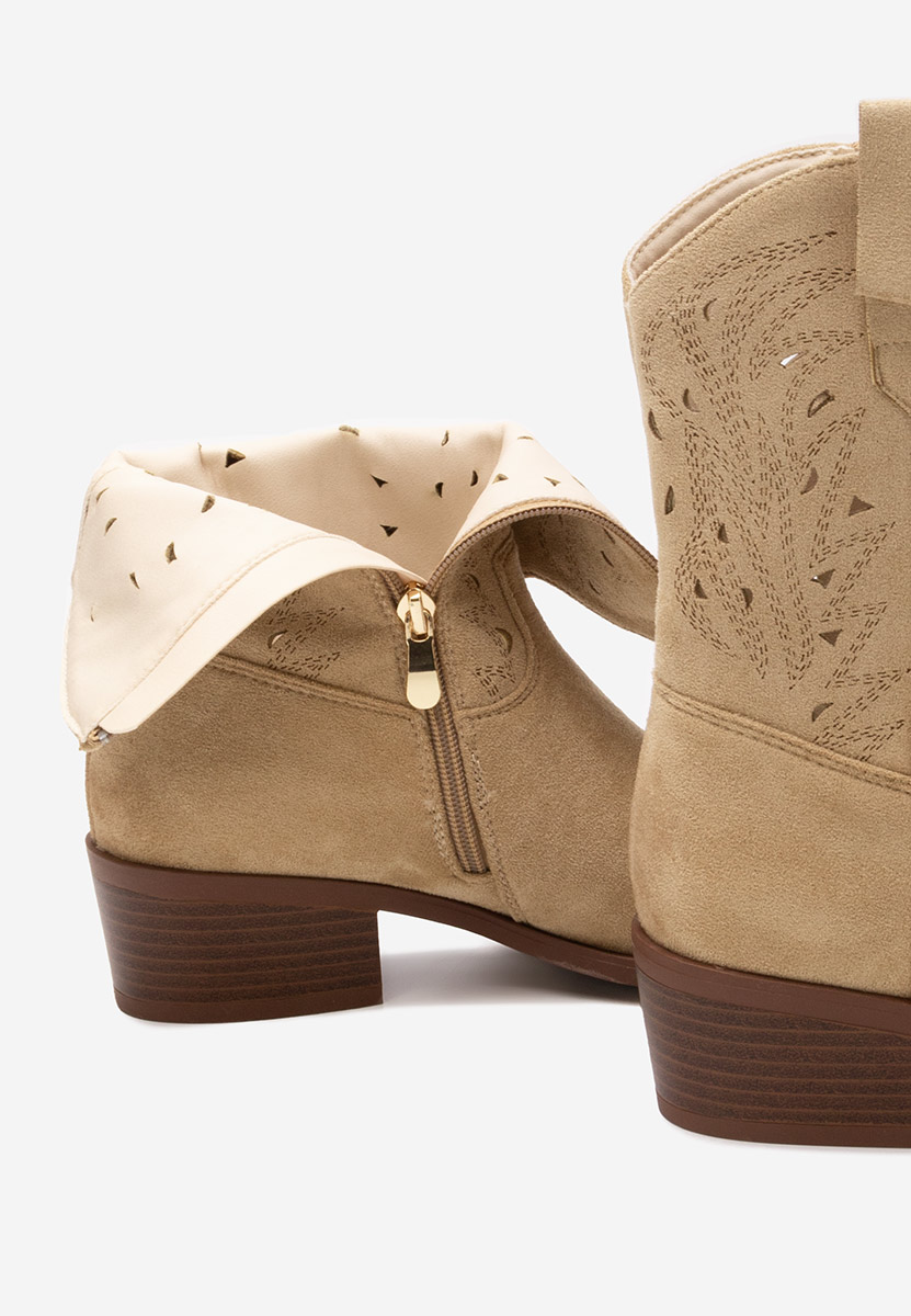 Béžové kotníkové boty cowboy Sharonna