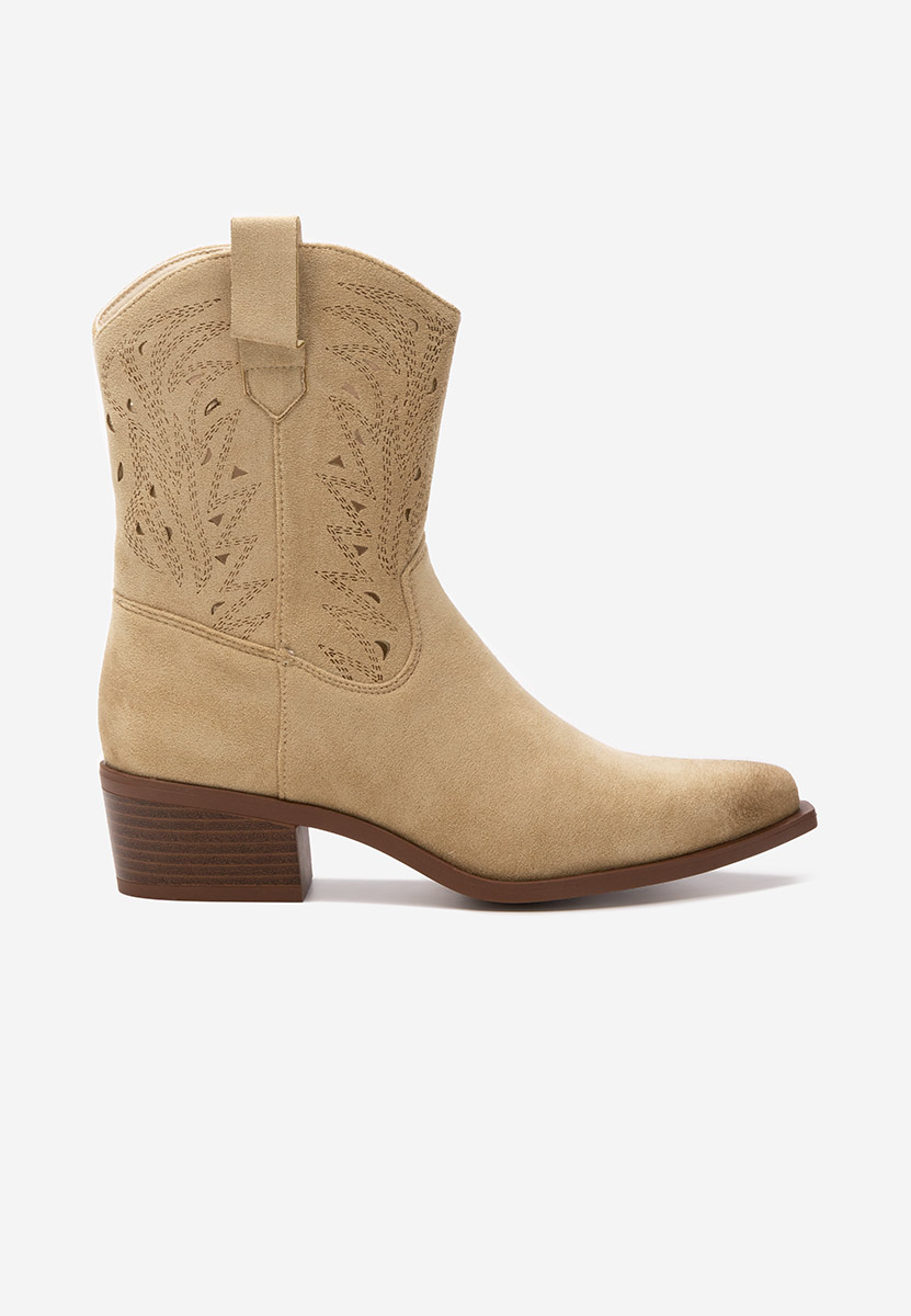 Béžové kotníkové boty cowboy Sharonna