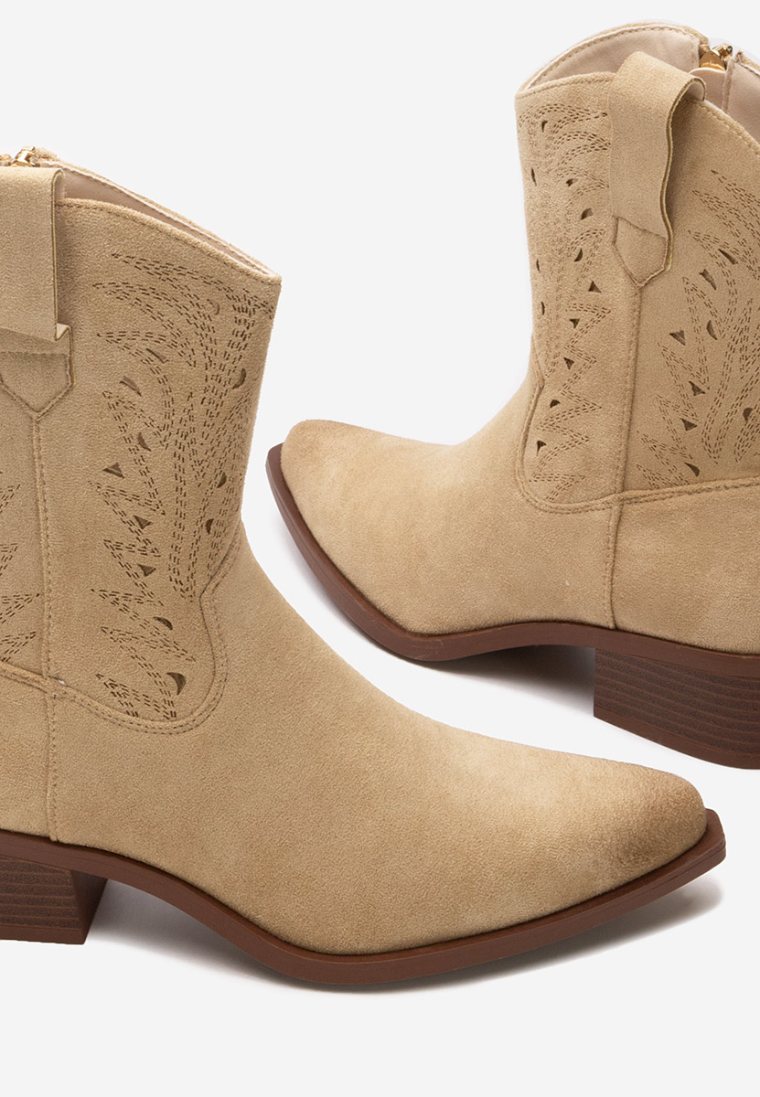 Béžové kotníkové boty cowboy Sharonna