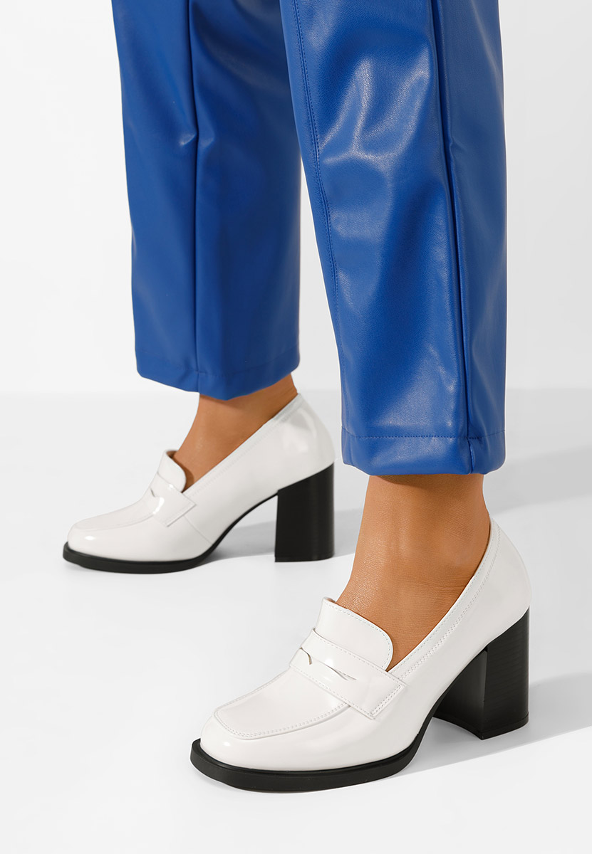 Bílé mokasíny na podpatku Odesia V4